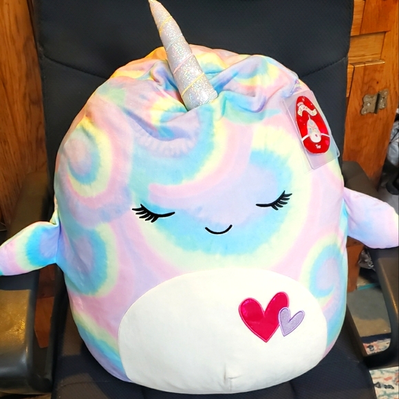 Squishmallows Other - Squishmallow Ter the Unicorn In Pastel Swirl Colors XL Narwhal NWT